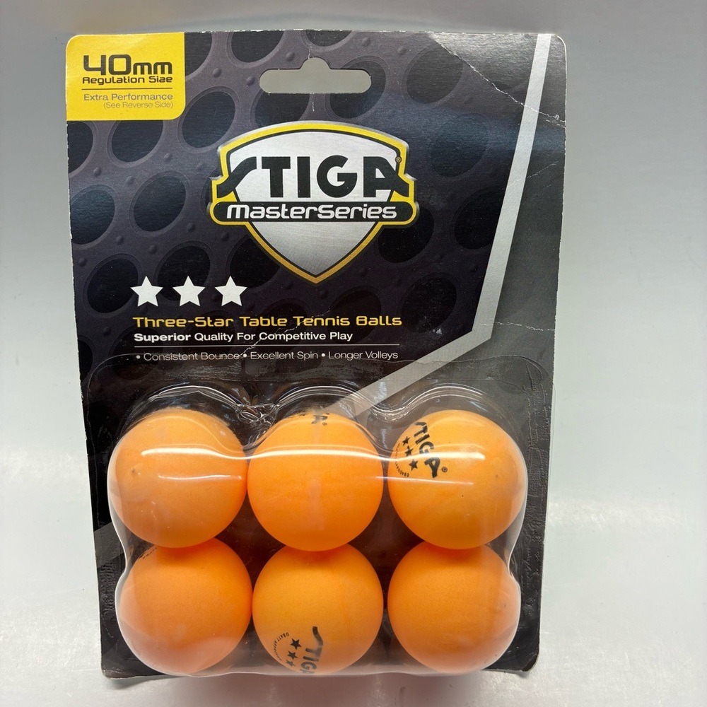 STIGA 3 star ping-pong balls table tennis balls / 6 pack NEW in package
